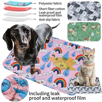Pet Pee Pad Washable Pet Diaper Mat Reusable Mats for Dogs Dog Bed Urine Washable Dog Training Pad Four Seasons Pet Mat Cover