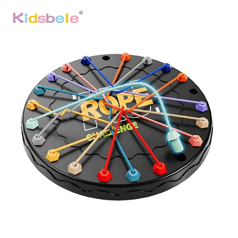 Rope Challenge Game Table Logic Puzzle Board Game for Kids & Brain Training String Lacing Toys Brain Teaser Fine Motor Skill Toy