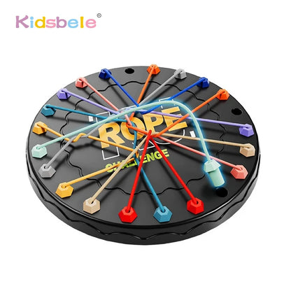 Rope Challenge Game Table Logic Puzzle Board Game for Kids & Brain Training String Lacing Toys Brain Teaser Fine Motor Skill Toy