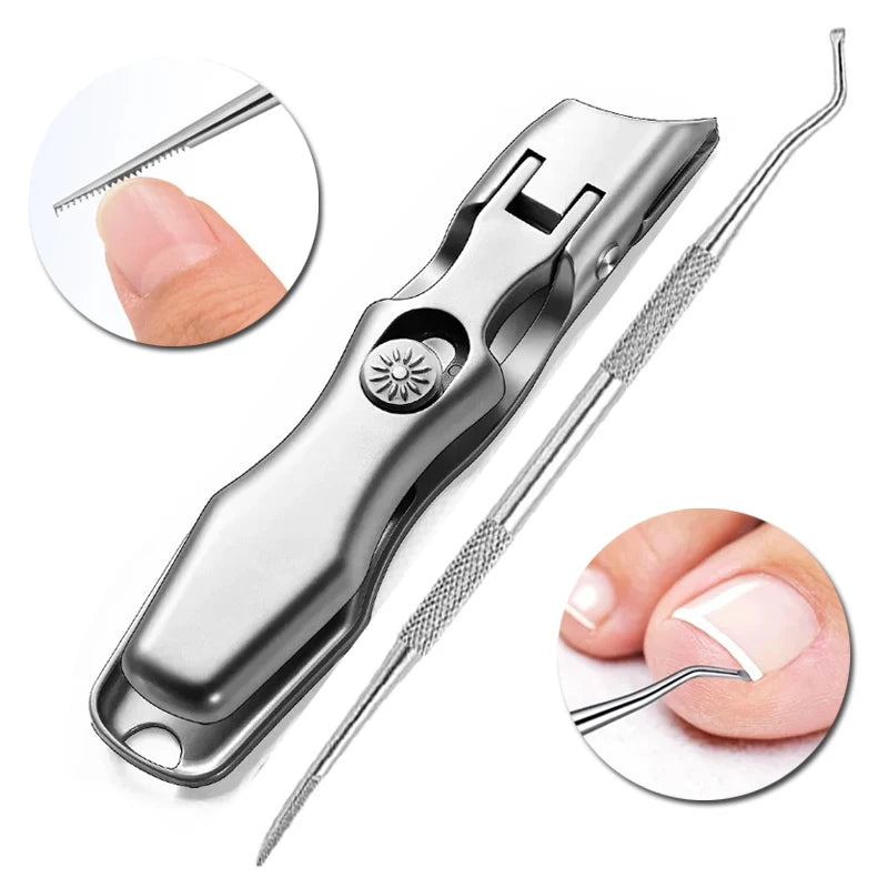 Anti-Splash Nail Clippers Curved Large Opening Thick Toenail Clippers Diagonal Pliers Nail Scissors Household Manicure Tools