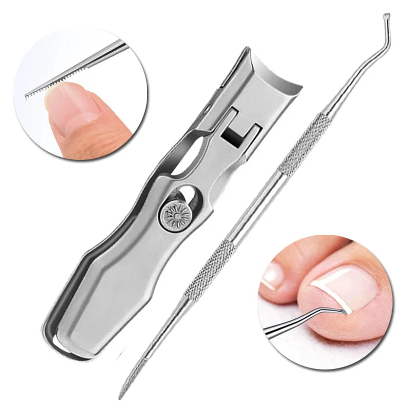 Anti-Splash Nail Clippers Curved Large Opening Thick Toenail Clippers Diagonal Pliers Nail Scissors Household Manicure Tools