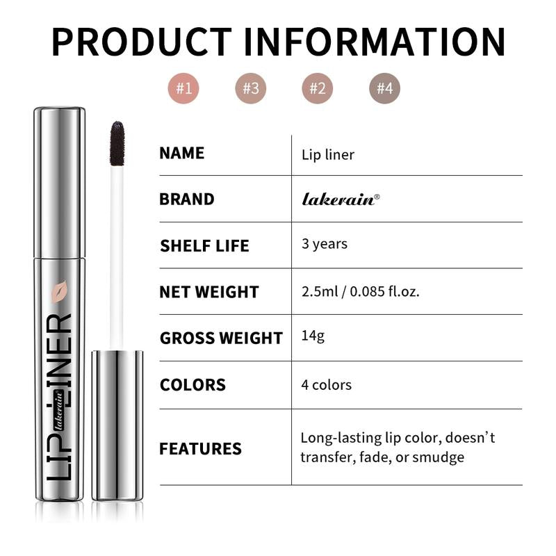 Long-Lasting Lip Liner Tattoo, 3 Counts Peel off Lip Liner, Moisturizing Lip Stain, Lip Makeup Tool for Women & Girls, Cosmetic, Mauve Lip Stain