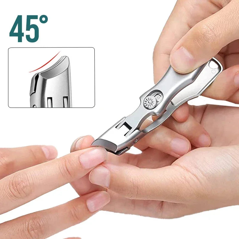 Anti-Splash Nail Clippers Curved Large Opening Thick Toenail Clippers Diagonal Pliers Nail Scissors Household Manicure Tools