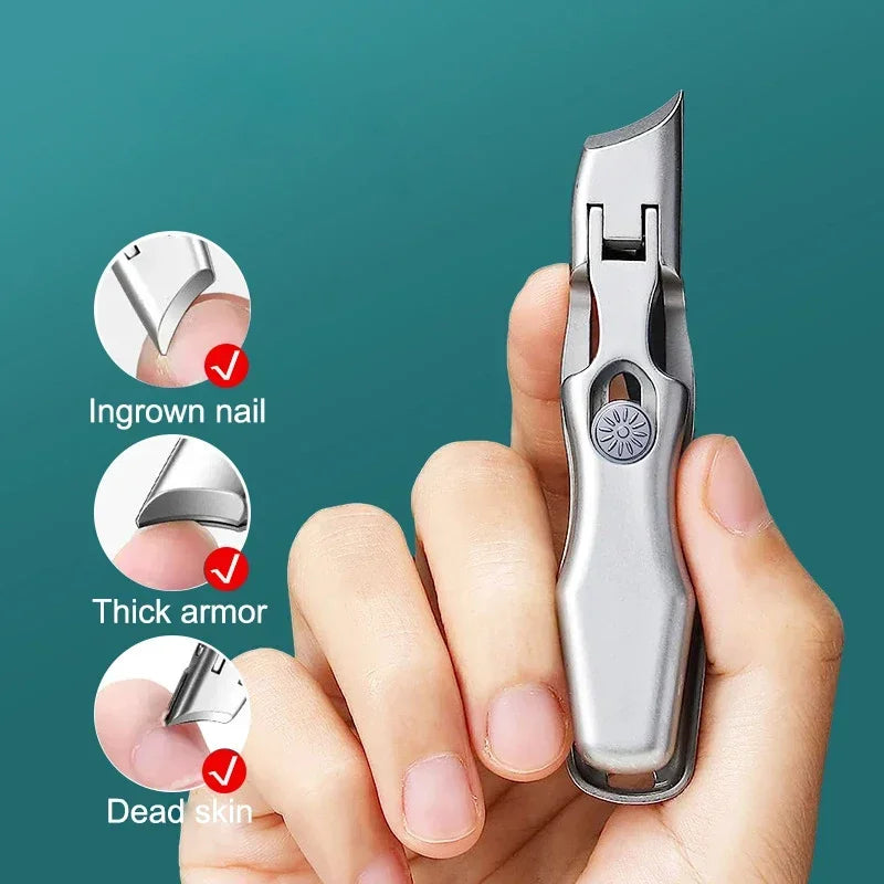 Anti-Splash Nail Clippers Curved Large Opening Thick Toenail Clippers Diagonal Pliers Nail Scissors Household Manicure Tools
